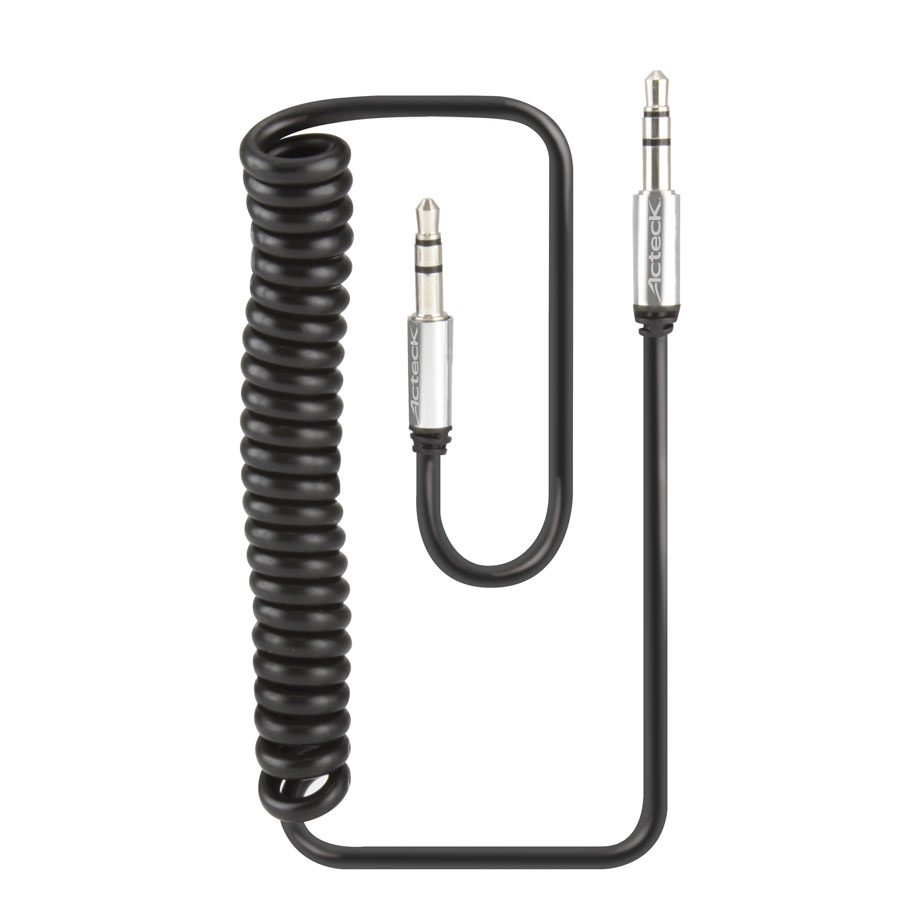 CABLE AUX ESPIRAL ACTECK NEGRO 1M AUDIO 3.5MM - 3.5 MM AF-100 LKCA-001