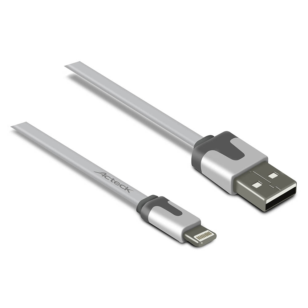 CABLE USB ACTECK TECK TO GO LIGHTNING RT-0208 1 METRO CC-002 BLANCO