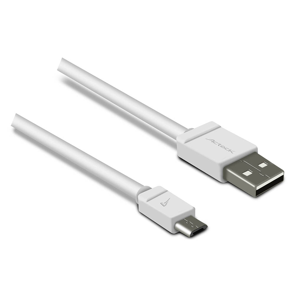 CABLE USB A MICRO USB ACTECK TECK TO GO RT-0204 1 METRO CC-001 BLANCO