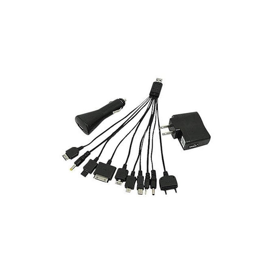 CABLE USB COMPLET 10 SALIDAS + ADAPTADOR DC/AUTO (USB-1-002)