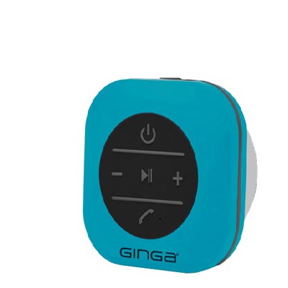 BOCINA GINGA BLUETOOTH Y MANOS LIBRES CONTRA AGUA AZUL GI15SBTWP