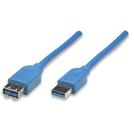 CABLE USB 3.0 MANHATTAN EXTENSION A MACHO/A HEMBRA 2M AZUL 322379