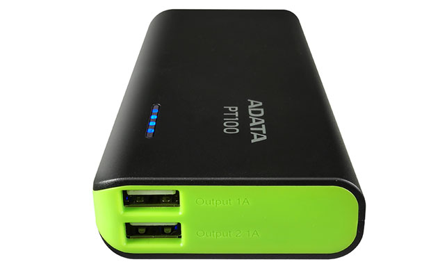 BATERIA PORTATIL USB 10000MAH PT100 NEGRO/VERDE APT100-10000M-5V-CBKGR