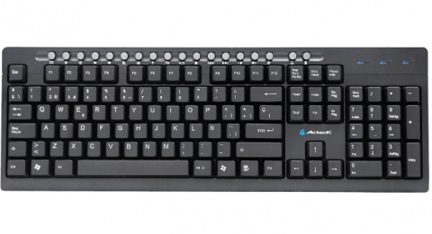 TECLADO AT-3000 ACTECK, MULTIMEDIA USB, ALAMBRICO COLOR NEGRO