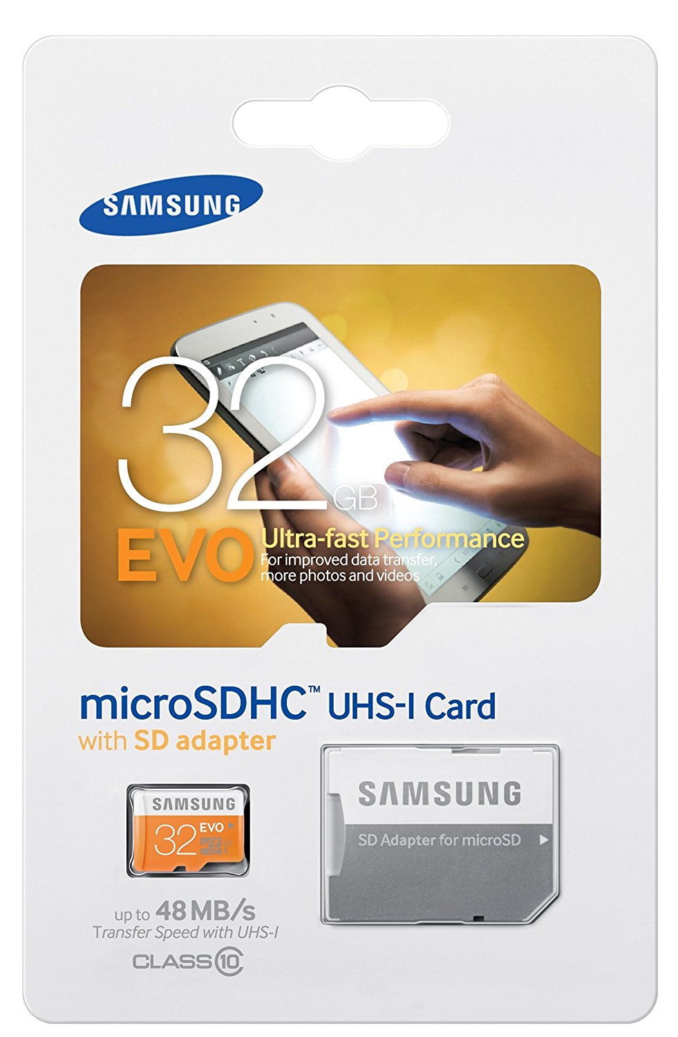 SAMSUNG EVO 32GB CLASS 10 MICRO SDHC CARD WITH ADAPTER (MB-MP32DA/AM)