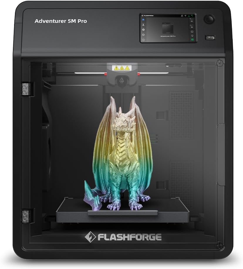 FLASHFORGE Adventurer 5M Pro 3D Printer,Impresora 3D FDM de Alta Velocidad de 600mm/s,Sistema de impresión automática de 1 Clic,Boquilla Desmontable rápida de 280°C, tamaño de Impresora 220x220x220mm