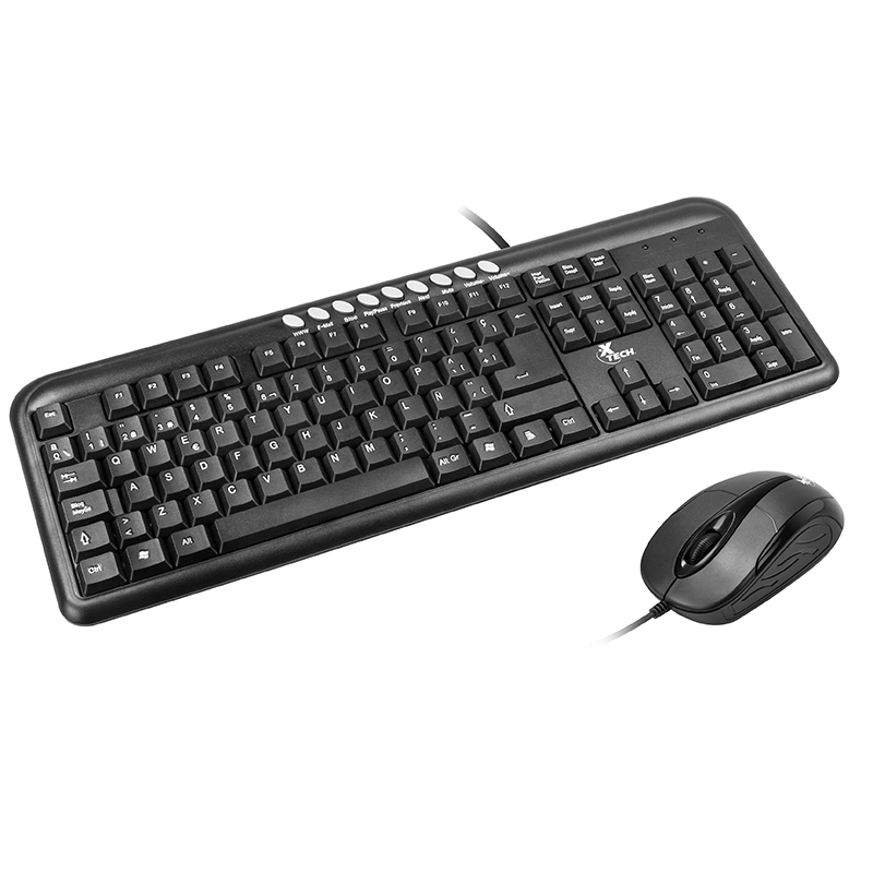 XTECH BD XTK-300S KIT TECLADO Y MOUSE MULTIMEDIA USB