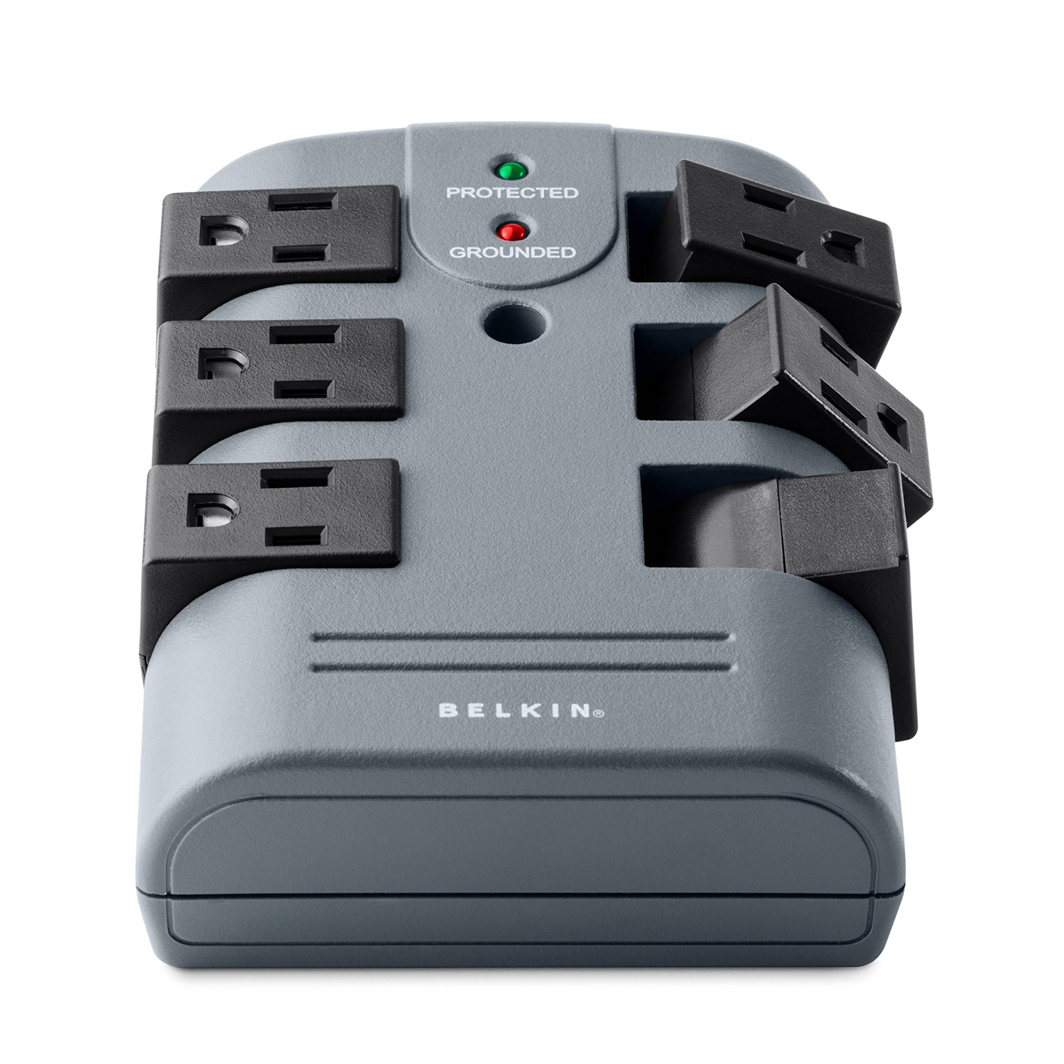 BELKIN 6-OUTLET PIVOT-PLUG PROTECTOR DE SOBRETENSION DE LA TIRA DE LA ENERGIA DE LA PARED, 1080 Joules (BP106000)