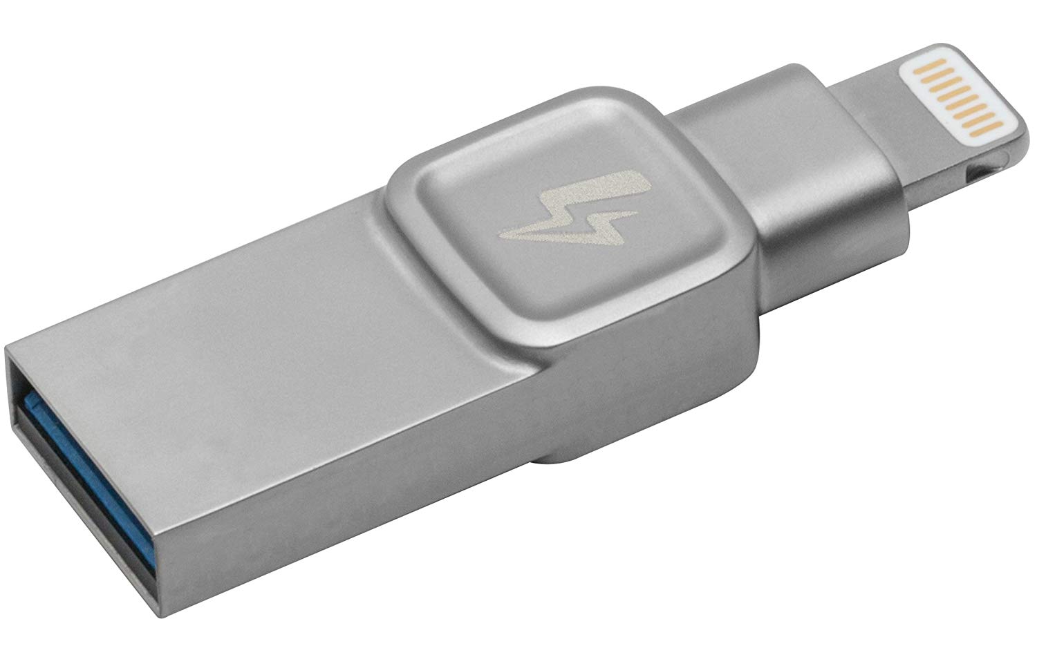 Kingston Bolt USB 3.0 Flash drive Memory Stick for Apple iPhone & iPads with iOS 9.0+, External Expandable Memory Storage, DataTraveler Bolt Duo, Take more photos & videos, 128GB – Silver
