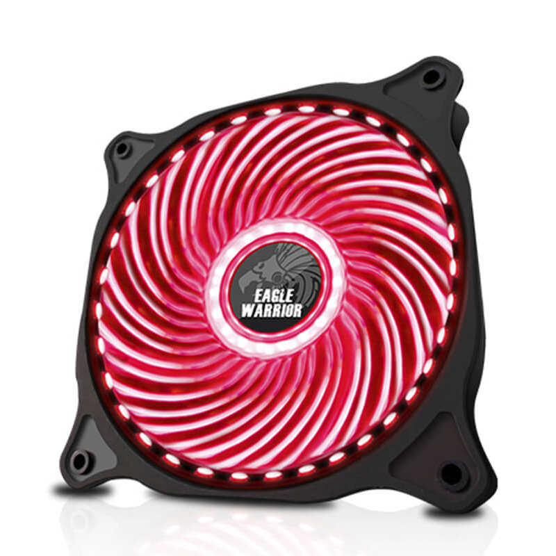 PIXXO CA FAN33R01 EAGLE WARRIOR VENTILADOR GABINETE GAMING 12CM CON 33 LED DE COLOR ROJO CONECTOR DE 4 PINES