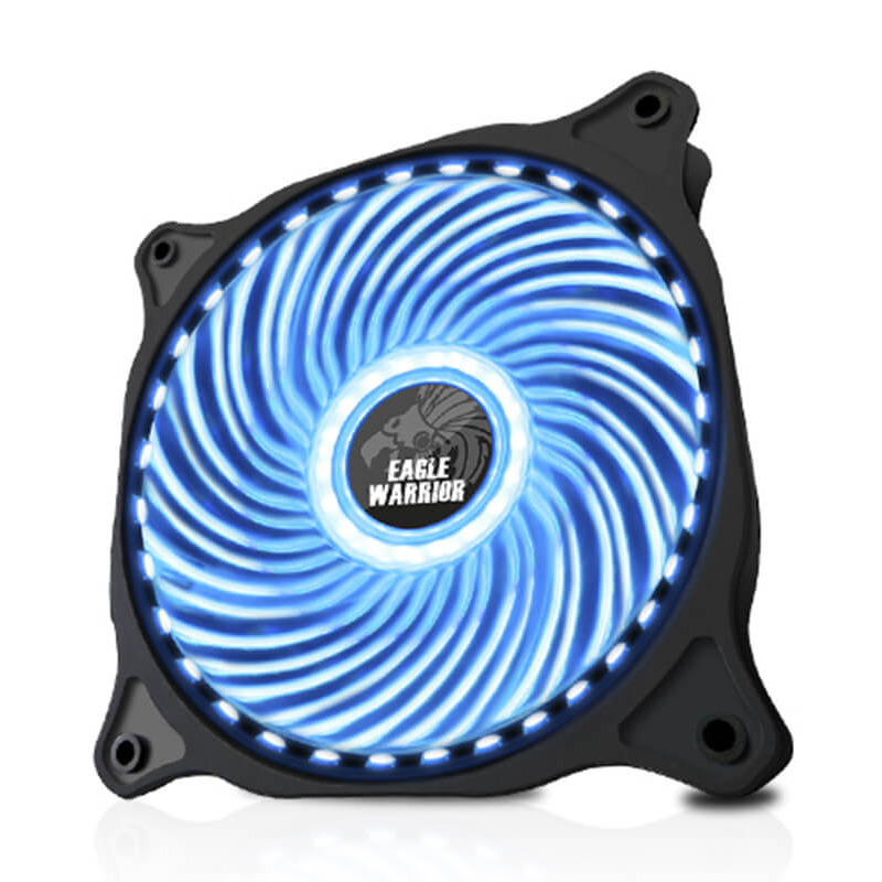 PIXXO CA FAN33B02 EAGLE WARRIOR VENTILADOR GABINETE GAMING 12CM CON 33 LED DE COLOR AZUL CONECTOR DE 4 PINES