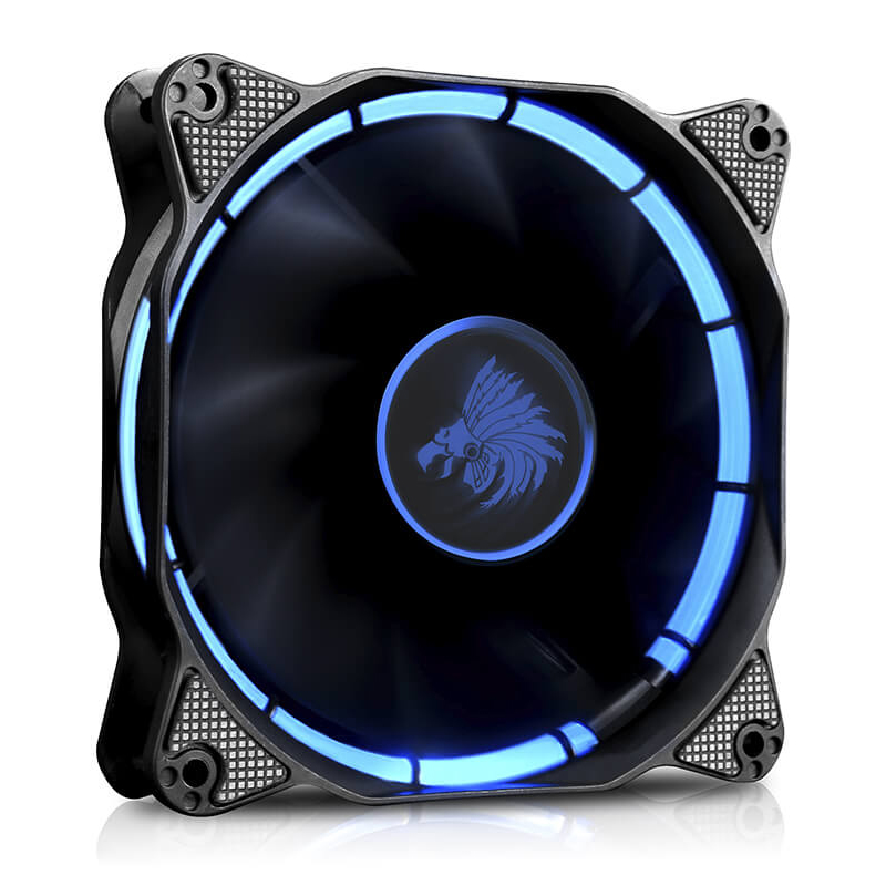 PIXXO CA FANHALO2 EAGLE WARRIOR VENTILADOR GABINETE GAMING HALO 12CM TUBO DE LED DE COLOR AZUL CONECTOR DE 4 PINES