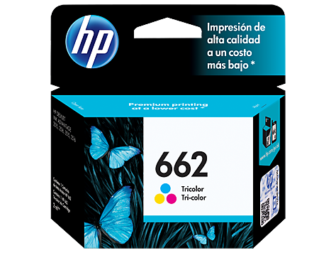 CARTUCHO DE TINTA HP 662 TRICOLOR HASTA 100 PAGINAS CZ104AL (CIAN, MAGENTA, AMARILLO)