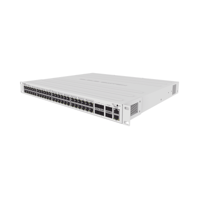 Cloud Router Switch 48 puertos PoE 802.3af/at Gigabit, 4 puertos SFP+ 10G, 2 puertos QSFP+ 40G, Montaje en Rack