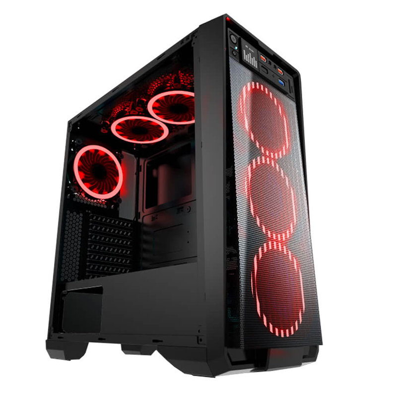 EAGLE WARRIOR CS SKYNET RED ATX/MICRO ATX  BAHIAS  2 X 3.5 INTERNO, 2 X 2.25 INTERNO 7 RANURAS DE EXPANSION FAN LED RED