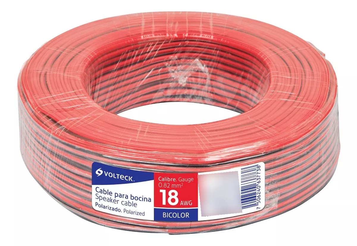 ROLLO DE 100 M DE CABLE POLARIZADO P/BOCINA 18 AWG 46268