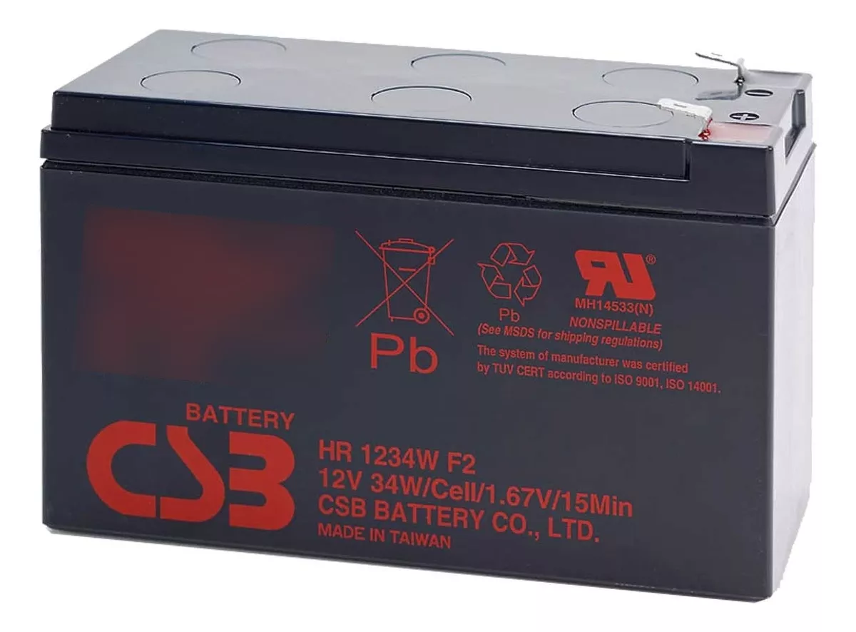 BATERÍA RECARGABLE 12V - 9AH CSB 34W HR 1234W F2