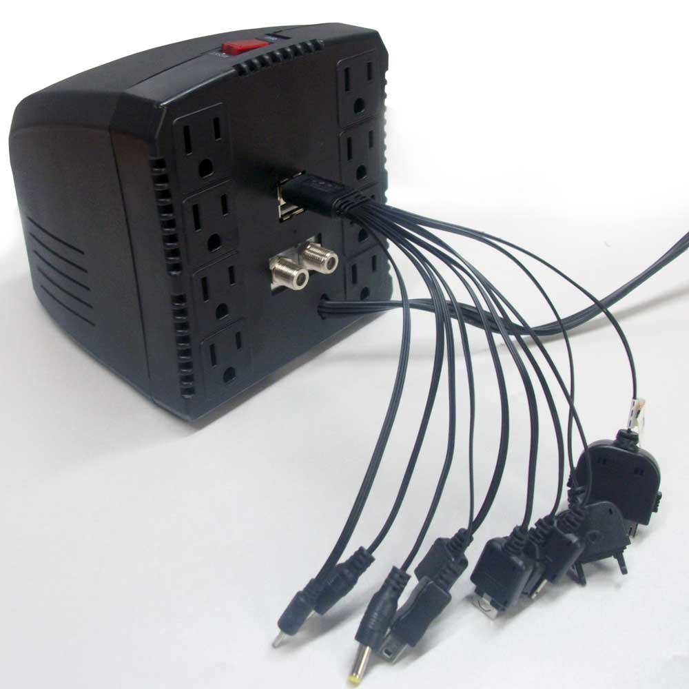 REGULADOR COMPLET RPLUS (ERV-6-006) 1300VA 8 CONT CON 2 PUERTOS USB