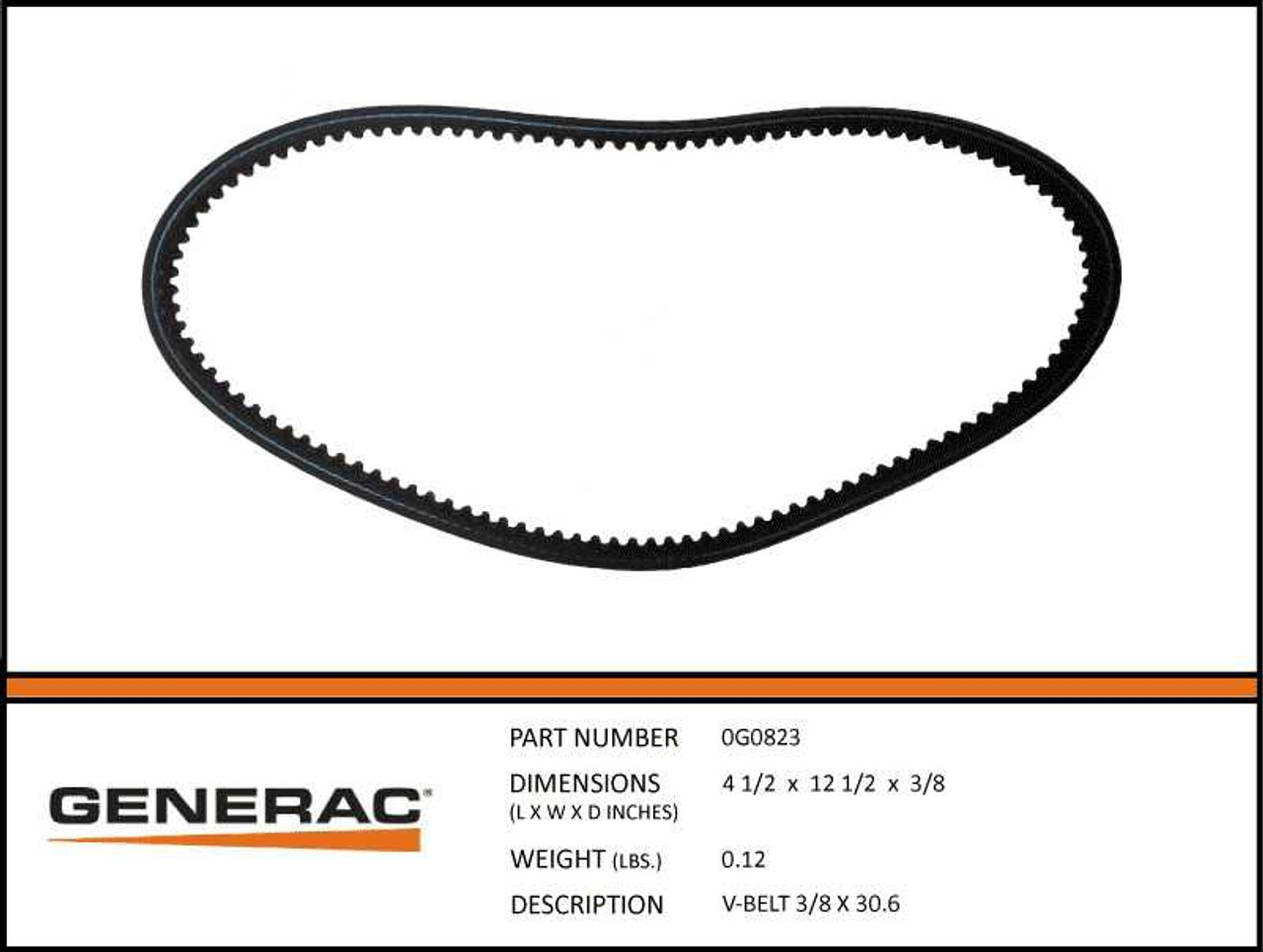 CORREA TRAPEZOIDAL GENERAC 0G0823