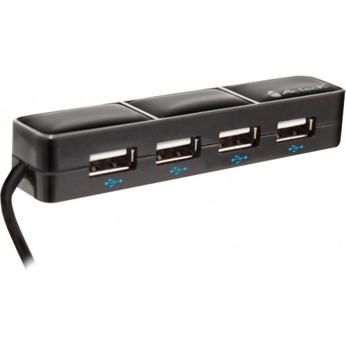 HUB SLIM ACTECK MINI PORT 4 PUERTOS USB 2.0 HU-520 LKHU-004