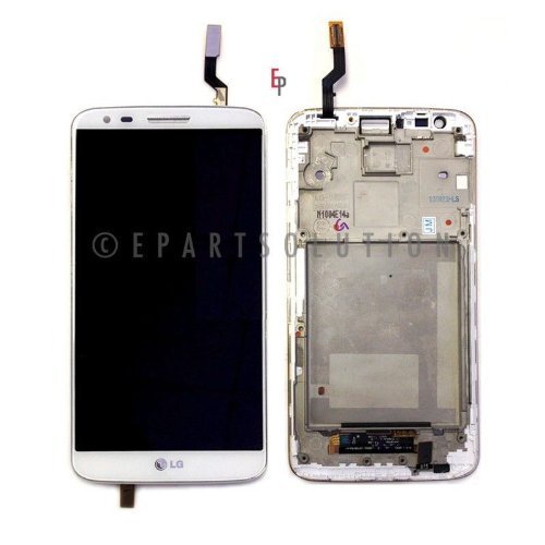 ePartSolution-OEM LG G2 D800 D801 LCD Display Touch Digitizer Screen with Frame Assembly White Replacement Part USA Seller
