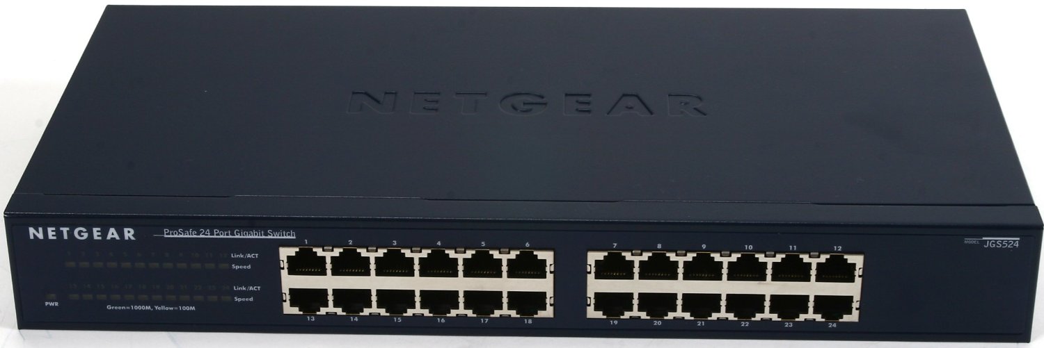 NETGEAR - ProSafe Conmutador Gigabit Ethernet 10/100/1000 Gigabit Ethernet para montaje sobre rack de 24 puertos - Azul