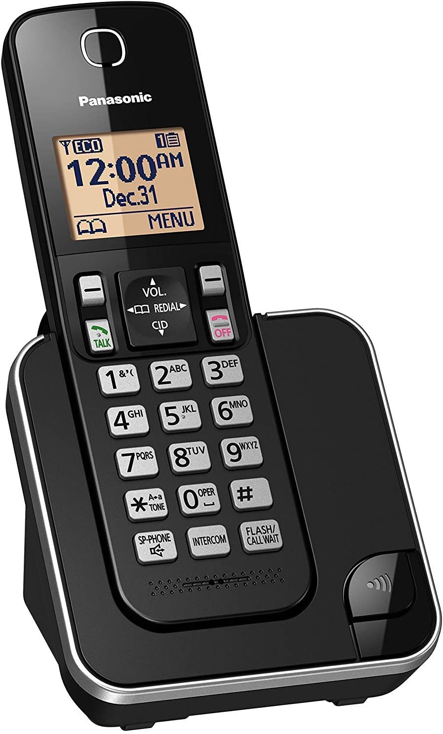 Panasonic KX-TGC350B / KX-TGC380B Dect 6.0 1-Handset Landline Telephone (Renewed).