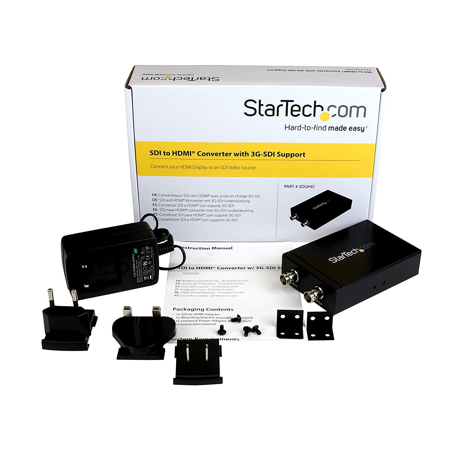 StarTech.com Convertidor SDI a HDMI - Adaptador 3G SDI a HDMI con salida de bucle SDI - Adaptador de audio / video SDI a HDMI - 755 pies (230 m)