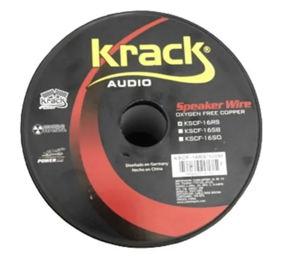 Rollo De Cable P/bocina 100mts Calibre 16x2 Krack Audio KSCF16