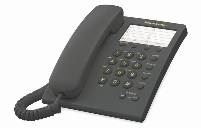 PANASONIC KX-TS550LX TELEFONO UNILINIA SENCILLO CON MEMORIAS NEGRO