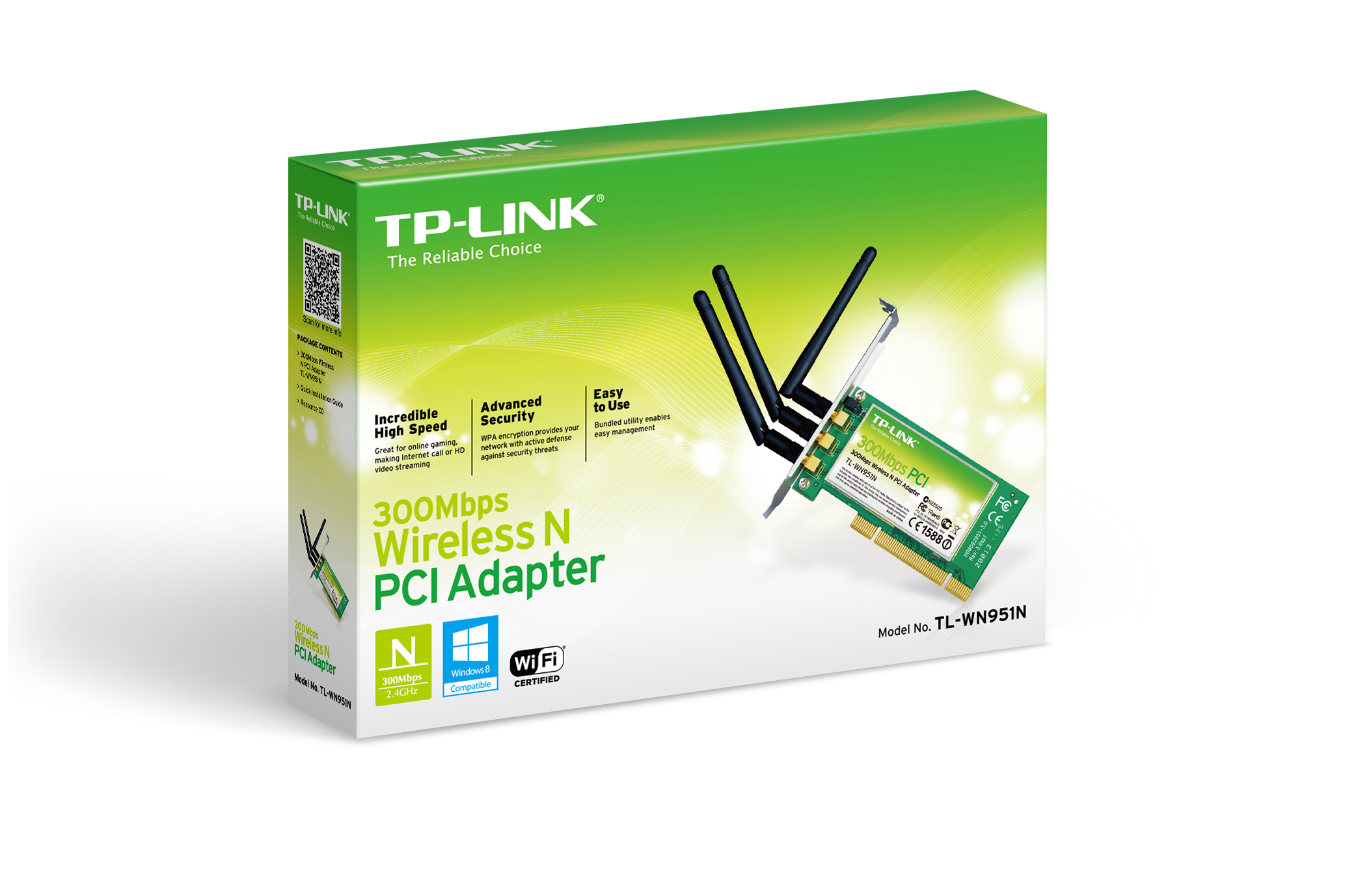 TARJETA DE RED INALAMBRICA AVANZADA PCI TPLINK TL-WN951N 3 ANT