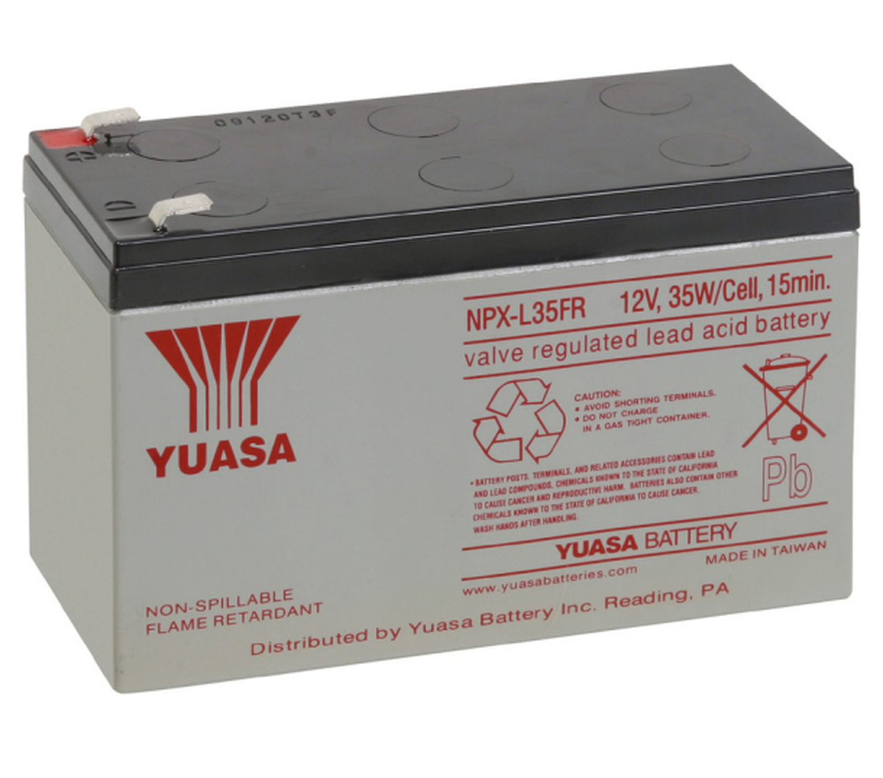 Genesis Yuasa NPX-L35FR Battery-12V 9.0Ah 35W/Cell Sealed Rechargeable
