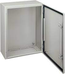 Metal recinto, puerta abatible, soporte de pared, Acero, IP66, 200, 200 mm.