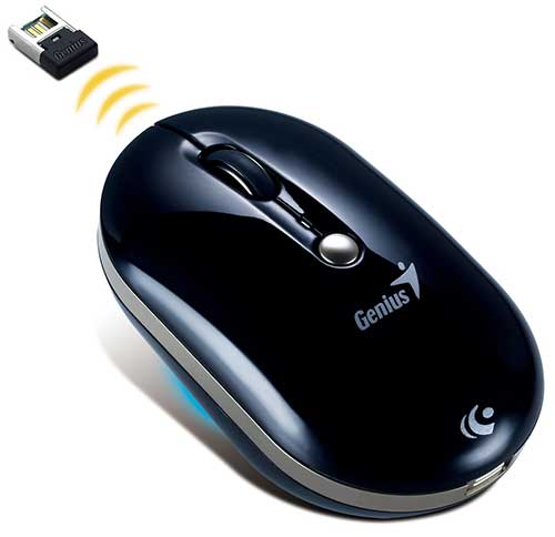 GENIUS MS NX-ECO MOUSE OPTICO INALAMBRICO RECARGABLE BLUE EYE 2.4GHz 1600 DPI BLACK