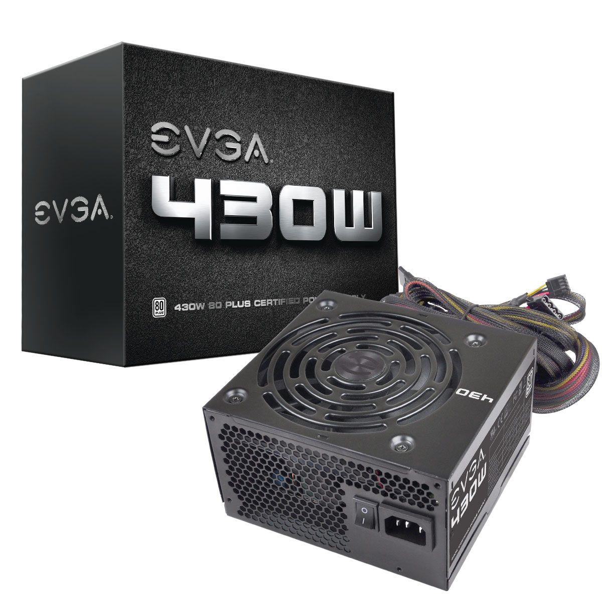 EVGA PW 100-W1-0430-KR EVGA 430 W1, 80+ WHITE 430W 24 PIN ATX PCIE 1x 8pin (6+2) SATA x 6