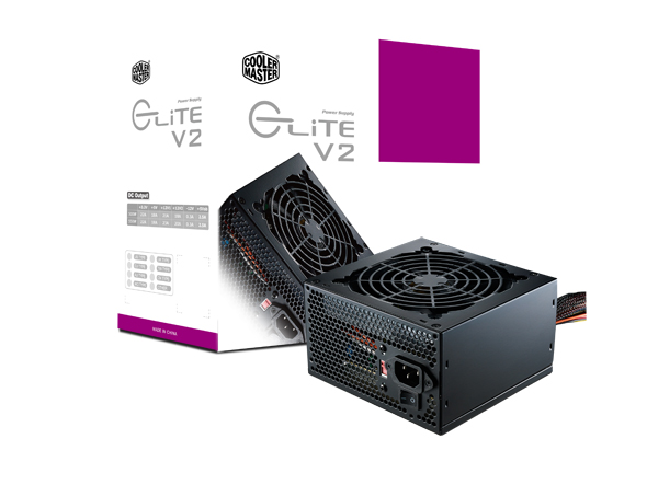 CM PW ELITE V2 550W RS550-PCARN1-US 75% EFFICIENCY INPUT VOLTAGE 115/230Vac, CONECTORS M/B 20+4/CPU 4+4 x 1/PCI-e 6+2 x 2/SATA x 6 /Peripheral x 3/Floppy x 1 Output Capacity 550w