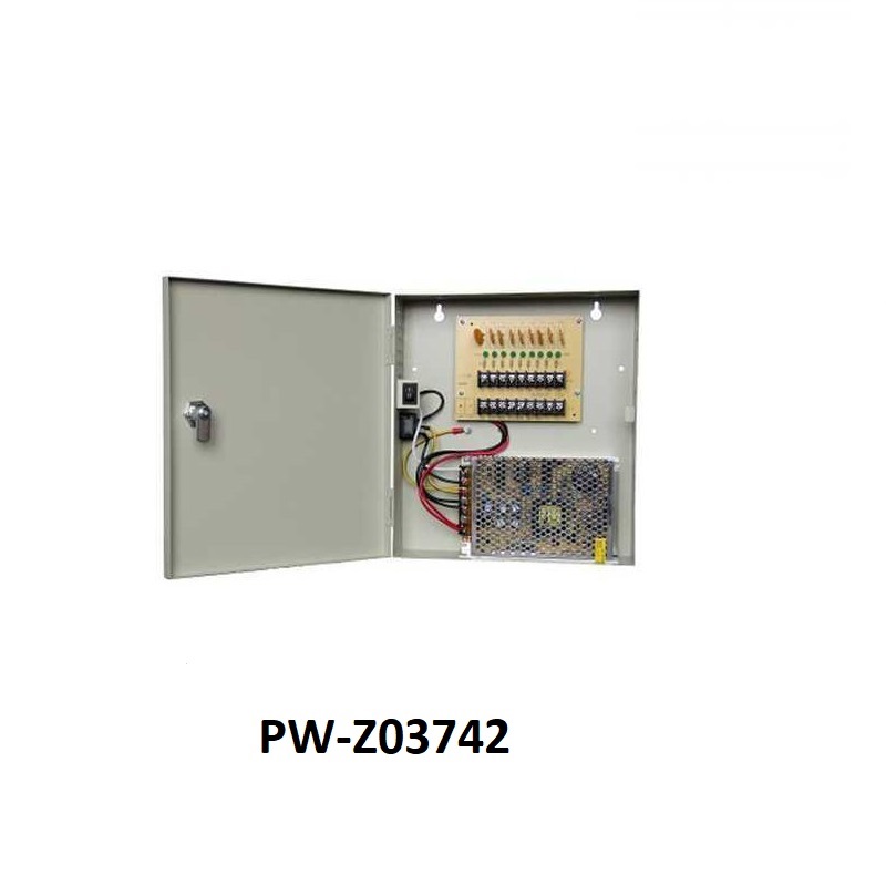 SAXXON PW PSU1210D9 FUENTE DE PODER REGULADA/ 12V/ 10 AMPERES/ DISTRIBUIDOR PARA 9 CAMARAS