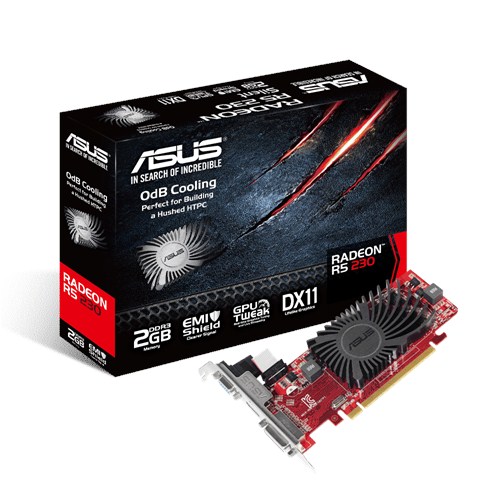 ASUS VC R5230-SL-2GD3-L  64B DDR3 2GB PCIE2.1 VGA/DVID/HDMI  20c