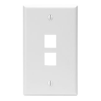 PLACA QUICKPORT PLACA SENCILLA 2 PUERTOS BLANCO LEVITON (41080-2WP)