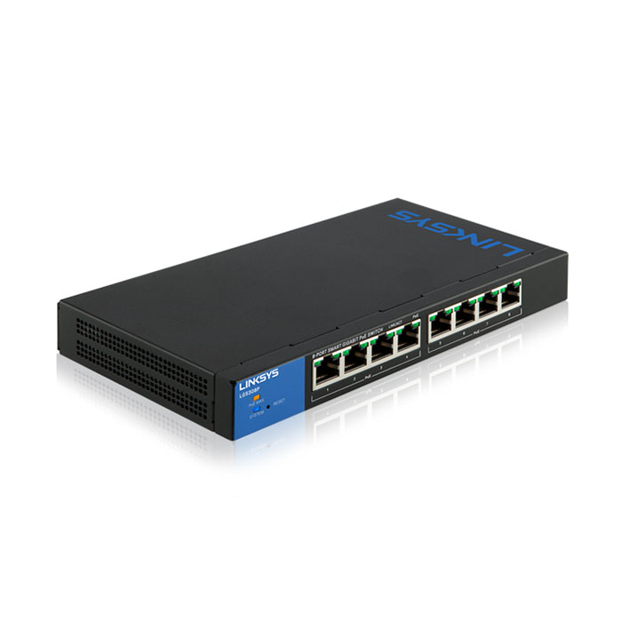 SWITCH LINKSYS METALICO /ESCRITORIO/CAPA2/8PTOS PoE+ GIGABIT/LGS308P