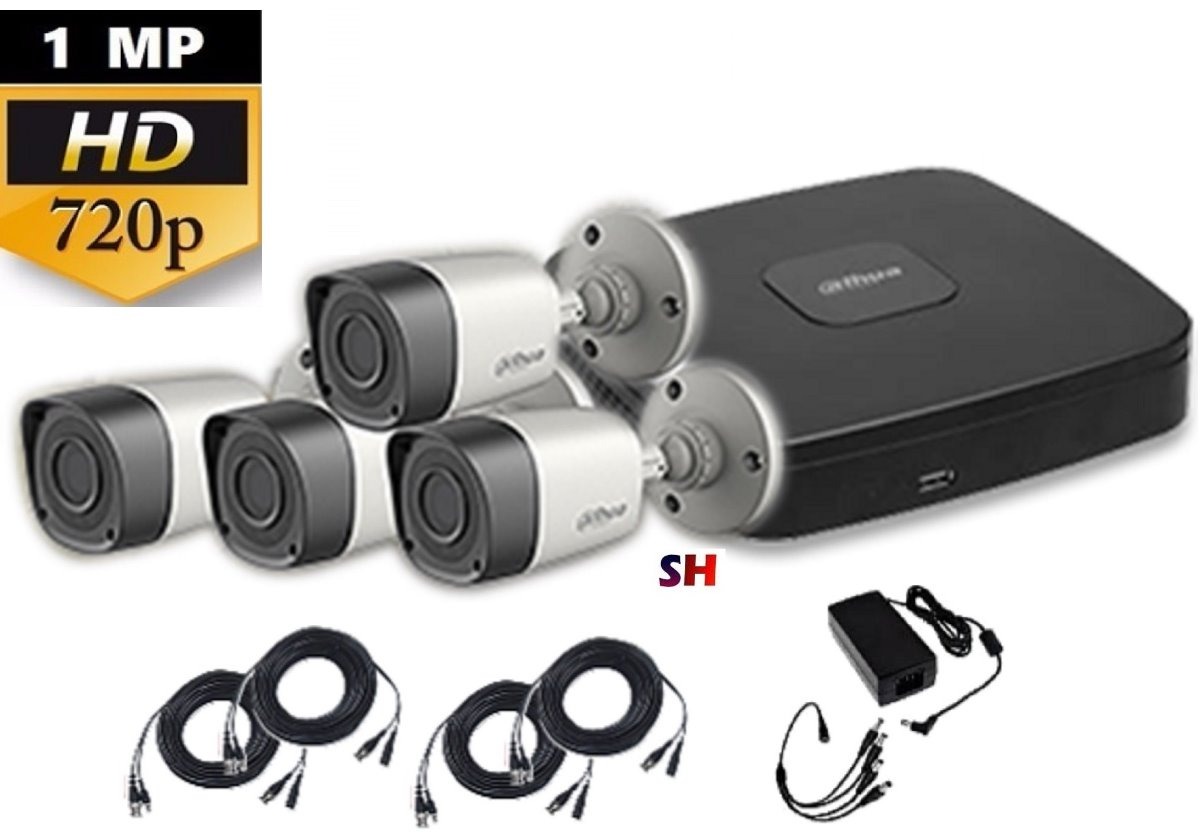 DAHUA SC XVR4104CNS2KIT DVR 4 CANALES PENTAHIBRIDO 720P/ 1 CH IP ADICIONAL/ P2P/ 4 CAMARAS METALICAS