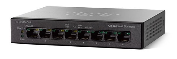 SWITCH CISCO SMB - 8 PUERTOS - 10/100/1000 MBPS - NO ADMINISTRABLE -ESCRITORIO - QOS