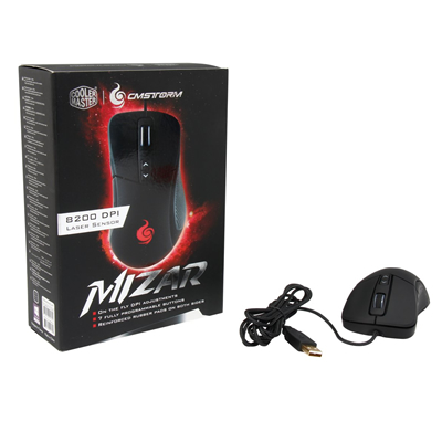 CM MS MIZAR MOUSE GAMING SGM-4005-KLLW1 LED 7 COLORES, SENSER AVAGO ADNS-9800, 8200DPI, CABLE USB 2.0 1.8M