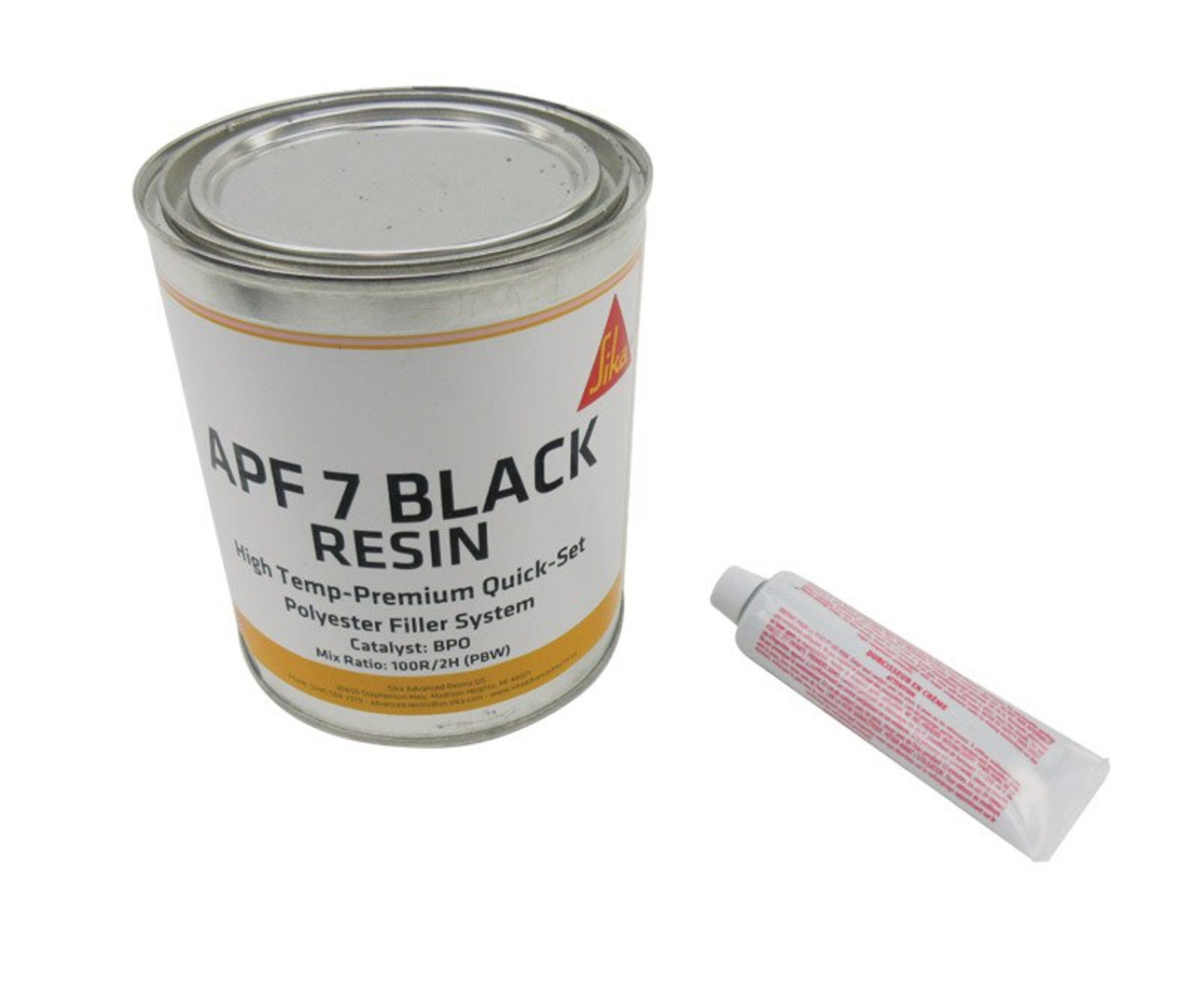 Resina Sika APF-7. 
Incluye: 
6 LATAS DE CUARTO DE APF-7 GRAY POLYESTER FILLER, HIGH TEMP QUART
6 AXSON BPO WHITE 1 OZ CREAM HARDENER