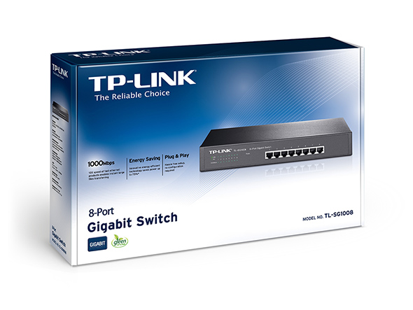 TP-LINK NP TL-SG1008 SWITCH GIGABIT 8 PUERTOS RJ45 10/100/1000 MBPS CAJA METALICA MONTAJE ESCRITORIO Y EN BASTIDOR