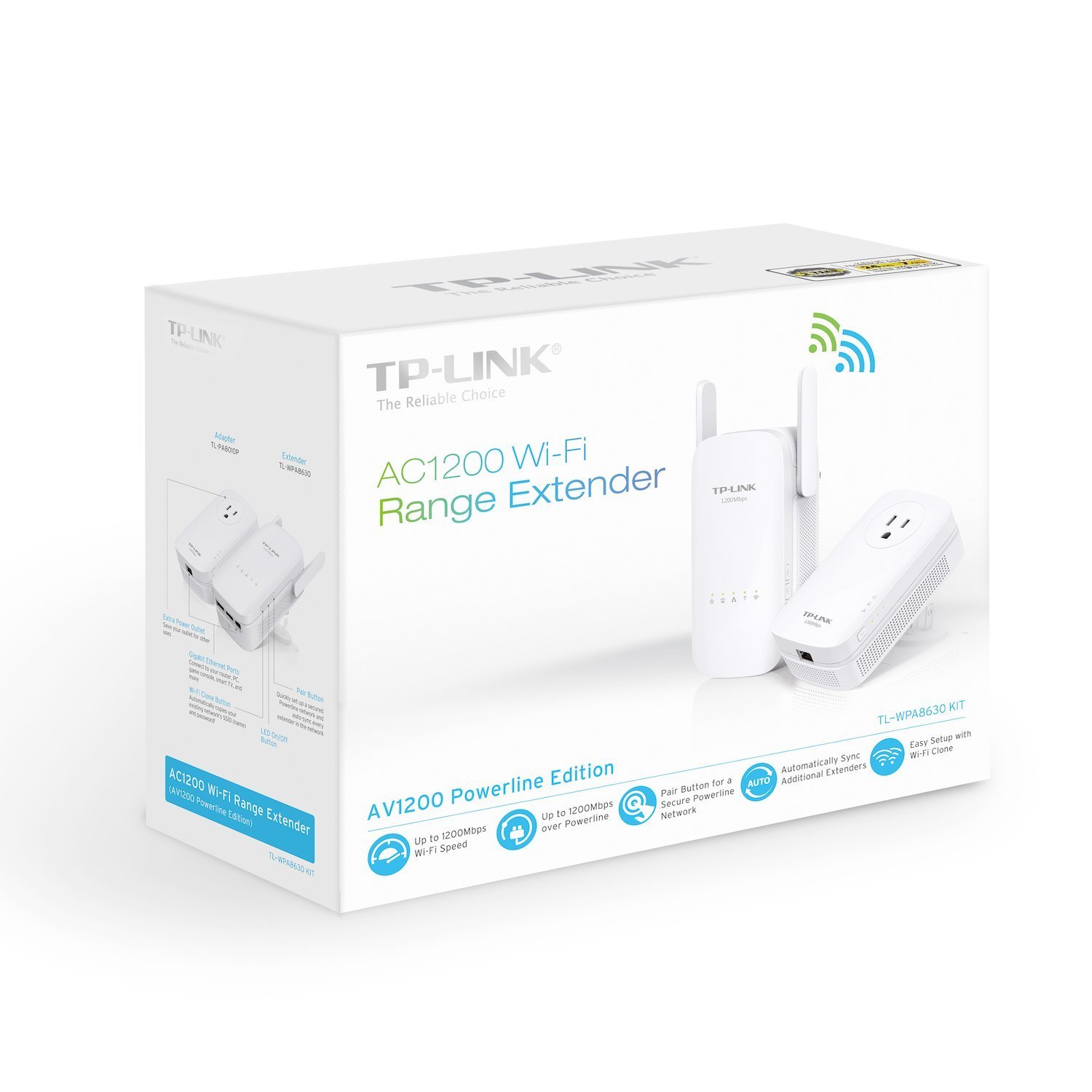 NP TP-LINK   TL-WPA8630 KIT  KIT de Adaptadores Powerline Gigabit AV1200 Wi-Fi AC