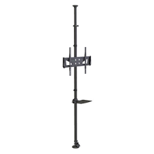 Tripp Lite Soporte de TV de piso a techo para pantallas de 32" a 65" altura ajustable estante para fuente A/V, negro