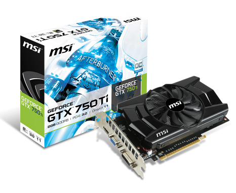 MSI VC N750TI-2GD5/OC, NVIDIA GEFORCE GTX 750TI, PCI EXPRESS X16 3.0, GDDR5 2GB, 1 DUAL LINK, 1 D-SUB, 1 HDMI, MAXIMUM DISPLAY X 2