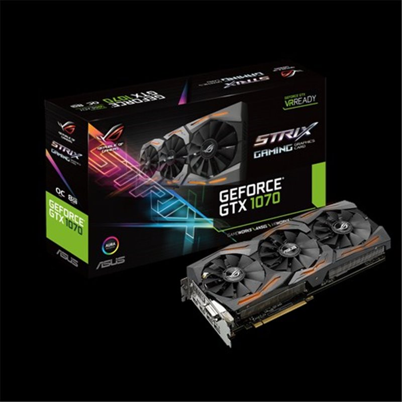 ASUS VC STRIX-GTX1070-8G-GAMING, GEFORCE GTX 1070, PCI EXPRESS 3.0, OPENL GL 4.5, GDDR5 8GB, MAX  RESOLUTION 7680 X 4320