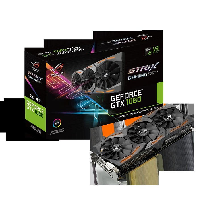 ASUS VC STRIX-GTX1060-6G-GAMING, GEFORCE GTX 1060, PCI EXPRESS 3.0, OPEN GL 4.5, GDDR5 6GB, MAX RESOLUTION 7680 X 4320,